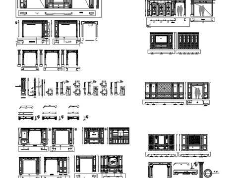  法式护墙板CAD大样图 