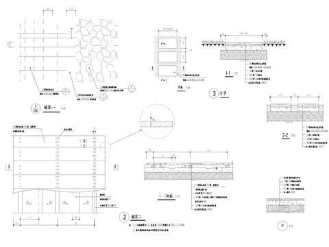  铺装汀步cad大样图 