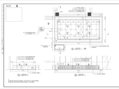  涌泉矩形鏡面水景CAD施工圖 