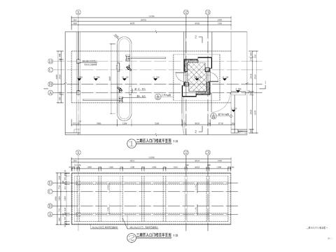  现代入口大门 门楼cad施工图 
