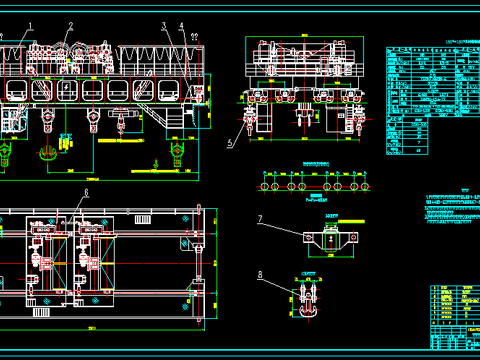  电站桥式起重机CAD节点大样 