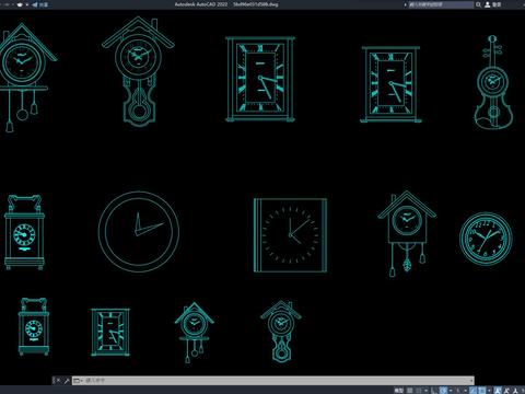  闹钟立面CAD图库 