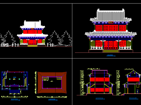  觀音殿建筑CAD施工圖 