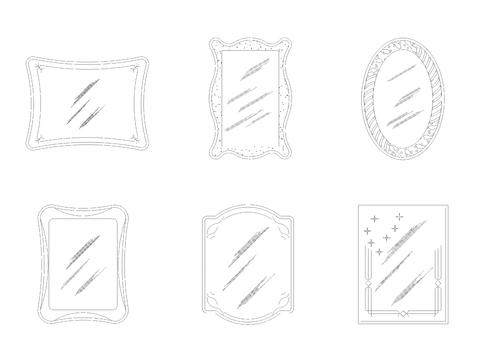  艺术镜子CAD图库 