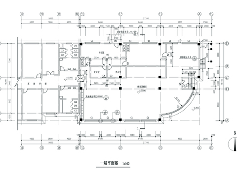  小学平立剖CAD施工图 