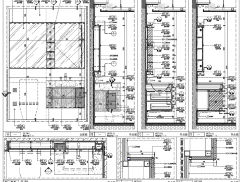  卫生间洗手台镜柜节点大样图 