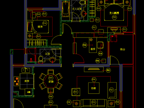  森林都市样板房装修CAD施工图 