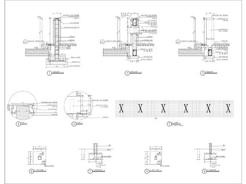  小区入口景墙cad大样图 