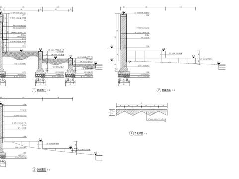  新中式入口景墙cad施工图 