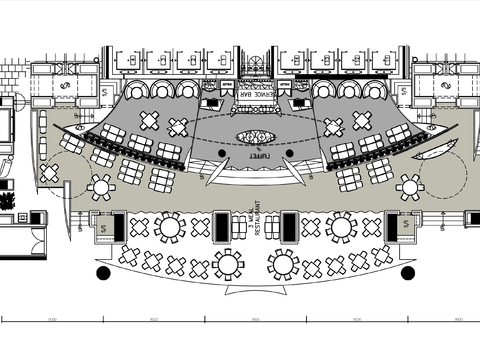  综合餐厅cad平面图 