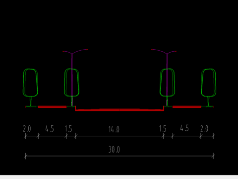  道路断面节点图 