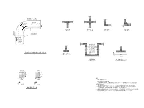  人行道盲道做法节点大样 