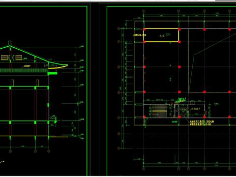  靜音寺建筑cad施工圖 