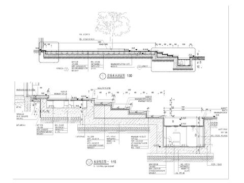  水景做法详图 节点大样图 