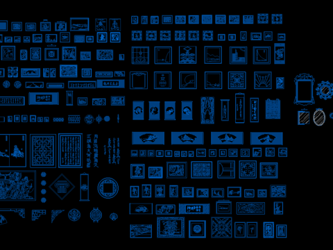  cad立面装饰画图例 