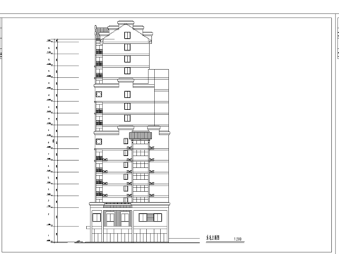  高層公寓CAD施工圖 