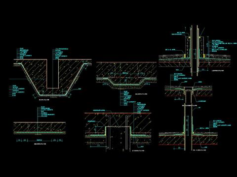  地板顶板 侧墙 变形缝等防水做法节点大样 