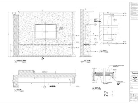  酒店客房墙身节点大样图 