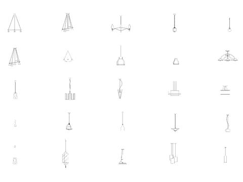  灯具 现代吊灯cad图库 