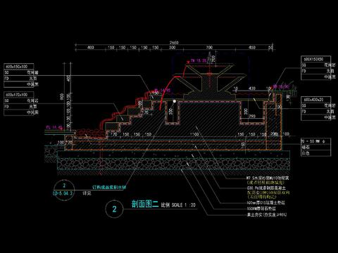  现代花钵 跌水 水景CAD图库 