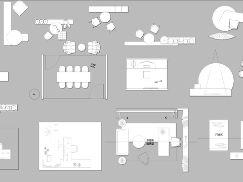  书房书桌佛礼室佛堂cad图库 