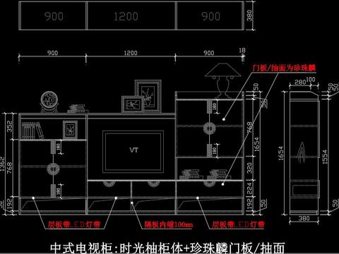  柜子cad施工图 
