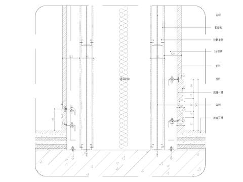  大理石石材踢脚线剖面节点大样图 