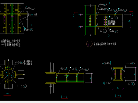  十字形截面柱的刚性连接节点 