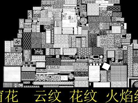  景观地铺cad图库 