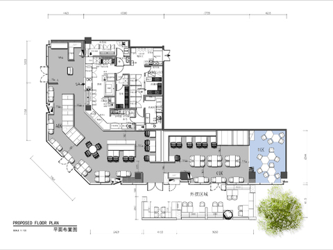  中餐厅cad平面图 