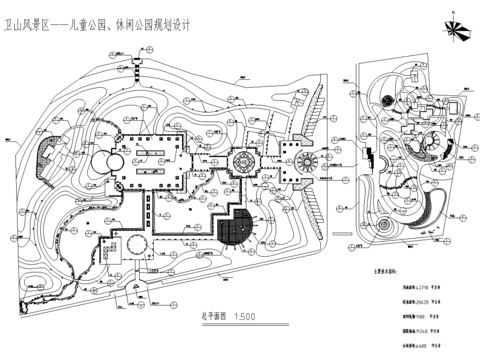  公园园林cad平面图 