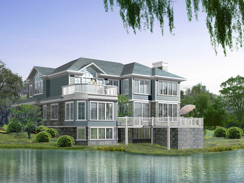  别墅设计带效果图 