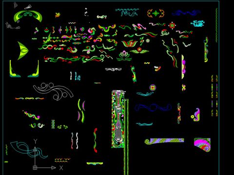  景观色块cad图库 