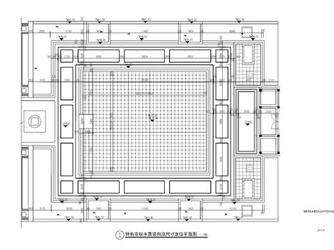  特色花纹水景详图cad大样图 