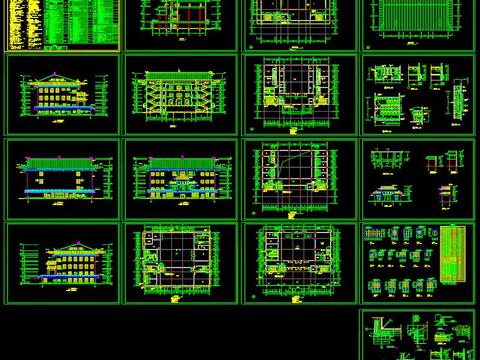  古寺建筑cad施工图 