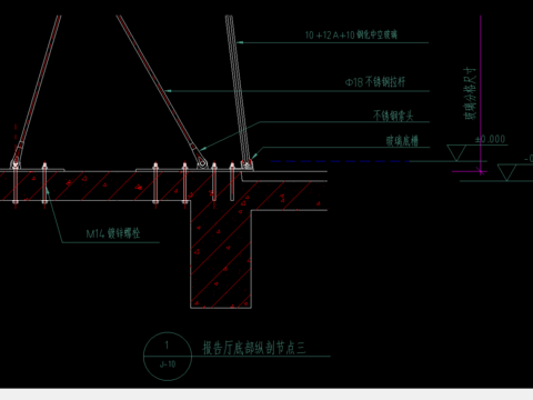  报告厅底部纵剖节点图 