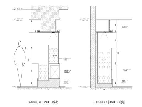  观赏鱼缸cad大样图 