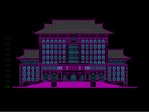  厦门大学图书馆水暖电CAD施工图 