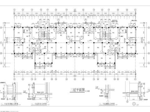  一梯三户多层带阁楼CAD施工图 