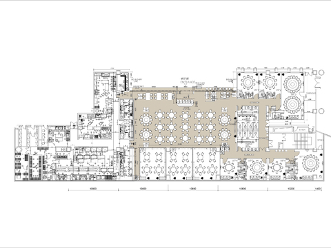  四川中式火锅店cad平面图 