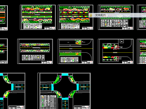 开发区道路绿化CAD施工图 