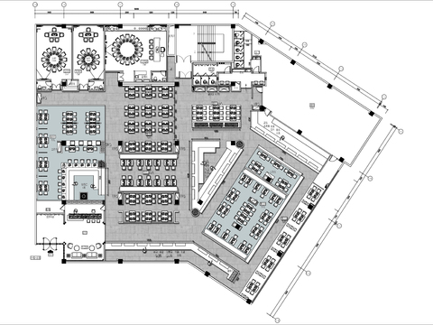  1500㎡海鲜烧烤城cad平面图 