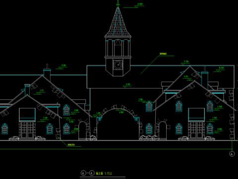  艺术钟楼CAD施工图 
