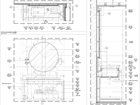  中式洗手台节点大样图 