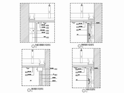  石膏板吊顶 墙面收口收边cad大样图 