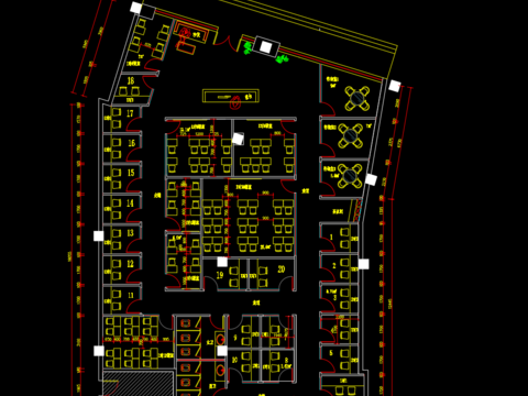 早教培训机构cad平面图 