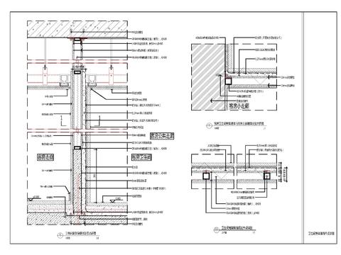  卫生间骨架隔墙cad大样图 