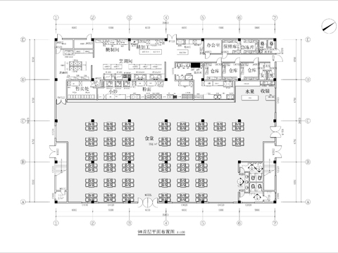  公司食堂厨房cad平面图 