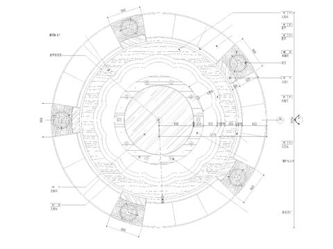  大堂水景石材与钢化玻璃cad节点大样图 