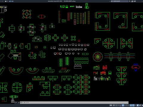  CAD桌椅组合CAD图库 